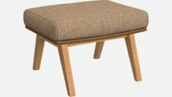 Habitat Repose-pieds En Tissu Bellagio Orange Auroreet Cuir Vintage - Pieds Chêne -meubles boutique repose pieds en tissu bellagio orange et cuir vintage pieds chene 1103941 2