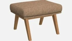 Habitat Repose-pieds En Tissu Bellagio - Orange Aurore - Pieds Chêne -meubles boutique repose pieds en tissu bellagio orange pieds chene 1103073 2