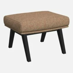 Habitat Repose-pieds En Tissu Bellagio - Orange Aurore - Pieds Noirs -meubles boutique repose pieds en tissu bellagio orange pieds noirs 1102981 1