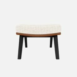 Habitat Repose-pieds En Tissu Bormio Blanc Albâtre Et Cuir Vintage - Pieds Noirs -meubles boutique repose pieds en tissu bormio blanc albatre et cuir vintage pieds noirs 10374341 1