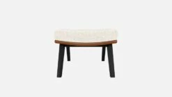 Habitat Repose-pieds En Tissu Bormio Blanc Albâtre Et Cuir Vintage - Pieds Noirs -meubles boutique repose pieds en tissu bormio blanc albatre et cuir vintage pieds noirs 10374341 2