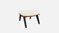 Habitat Repose-pieds En Tissu Bormio Blanc Albâtre Et Cuir Vintage - Pieds Noirs -meubles boutique repose pieds en tissu bormio blanc albatre et cuir vintage pieds noirs 10374345 2