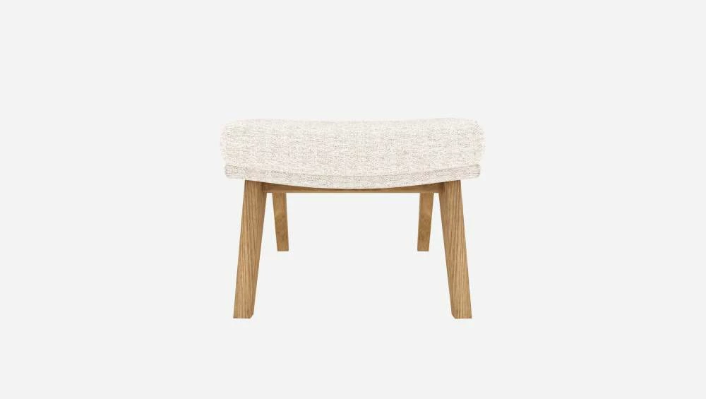 Habitat Repose-pieds En Tissu Bormio - Blanc Albâtre - Pieds Chêne 5 Habitat Repose-pieds En Tissu Bormio - Blanc Albâtre - Pieds Chêne – Image 5