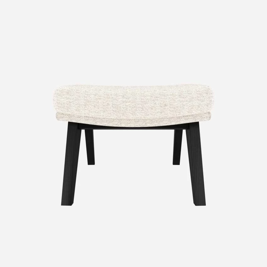 Habitat Repose-pieds En Tissu Bormio - Blanc Albâtre - Pieds Noirs 3 Habitat Repose-pieds En Tissu Bormio - Blanc Albâtre - Pieds Noirs – Image 3