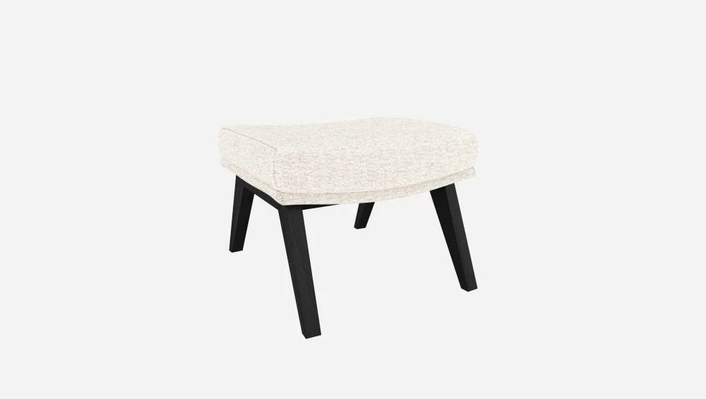 Habitat Repose-pieds En Tissu Bormio - Blanc Albâtre - Pieds Noirs 6 Habitat Repose-pieds En Tissu Bormio - Blanc Albâtre - Pieds Noirs – Image 6