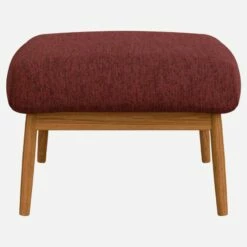 Habitat Repose-pieds Et Tissu Copparo - Rouge Amourette