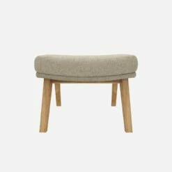 Habitat Repose-pieds En Tissu Lucca - Blanc Mastic - Pieds Chêne -meubles boutique repose pieds en tissu lucca blanc mastic pieds chene 12851821 1