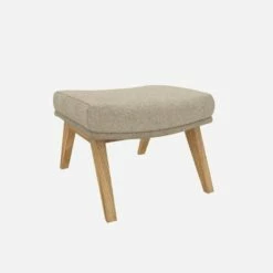 Habitat Repose-pieds En Tissu Lucca - Blanc Mastic - Pieds Chêne -meubles boutique repose pieds en tissu lucca blanc mastic pieds chene 12851825 1