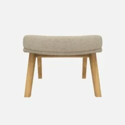 Habitat Repose-pieds En Tissu Lucca - Blanc Mastic - Pieds Chêne -meubles boutique repose pieds en tissu lucca blanc mastic pieds chene 12851829