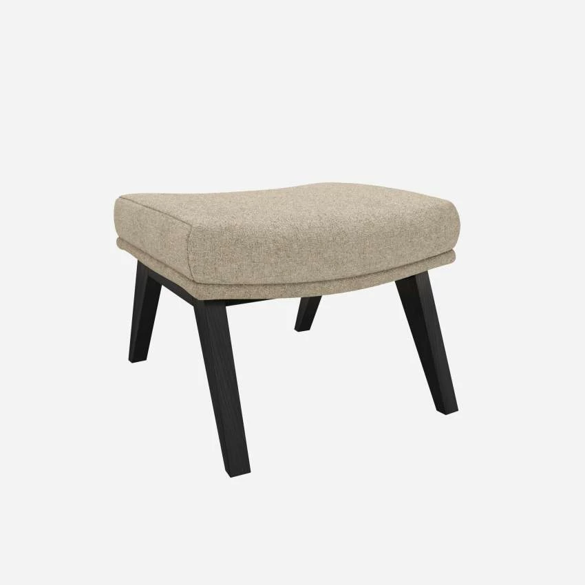 Habitat Repose-pieds En Tissu Lucca - Blanc Mastic - Pieds Noirs 6 Habitat Repose-pieds En Tissu Lucca - Blanc Mastic - Pieds Noirs – Image 6