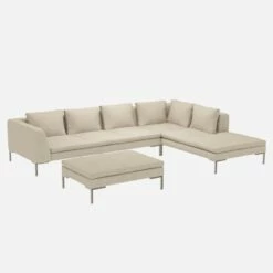 Habitat Repose-pieds En Tissu Lucca - Blanc Mastic -meubles boutique repose pieds en tissu lucca blanc mastic 12851449