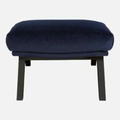 Habitat Repose-pieds En Velours - Bleu Encre - Pieds Noirs -meubles boutique repose pieds en velours bleu marine pieds noirs 1098153 1