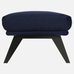 Habitat Repose-pieds En Velours - Bleu Encre - Pieds Noirs -meubles boutique repose pieds en velours bleu marine pieds noirs 1237975