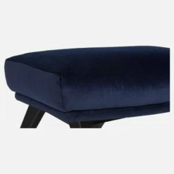Habitat Repose-pieds En Velours - Bleu Encre - Pieds Noirs -meubles boutique repose pieds en velours bleu marine pieds noirs 1237979
