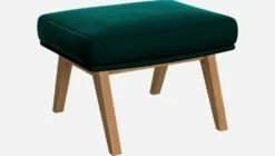 Habitat Repose-pieds En Velours - Vert émeraude - Pieds Chêne -meubles boutique repose pieds en velours vert sapin pieds chene 1103049 2