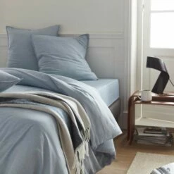 Habitat Taie D'oreiller En Coton - 65 X 65 Cm - Bleu Clair -meubles boutique skye taie doreiller bleu ciel 65x65 2559395 1