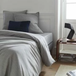 Habitat Taie D'oreiller En Coton - 50 X 80 Cm - Gris -meubles boutique skye taie doreiller gris 50x80 2559259 1