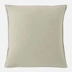 Habitat Taie D'oreiller En Coton - 65 X 65 Cm - Beige Et Vert Clair -meubles boutique skye taie doreiller kaki 65x65 2558547 1