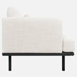 Habitat Canapé 3 Places En Tissu Fasoli - Blanc - Base En Cuir Noir -meubles boutique sofa em tecido fasoli branco base em pele preta 1243689