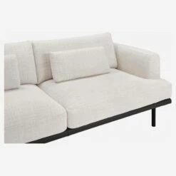 Habitat Canapé 3 Places En Tissu Fasoli - Blanc - Base En Cuir Noir -meubles boutique sofa em tecido fasoli branco base em pele preta 1243693