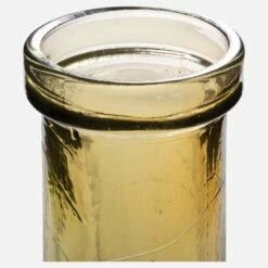 Habitat Vase Bouteille En Verre Recyclé – 18 X 75 Cm – Jaune -meubles boutique soliflore en verre 18 x 75 cm naturel 8638783