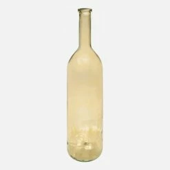 Habitat Vase Bouteille En Verre Recyclé – 21 X 100 Cm – Jaune -meubles boutique soliflore en verre 21 x 100 cm naturel 8638715 1