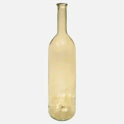 Habitat Vase Bouteille En Verre Recyclé – 21 X 100 Cm – Jaune