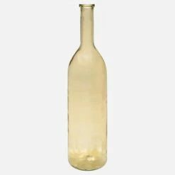 Habitat Vase Bouteille En Verre Recyclé – 21 X 100 Cm – Jaune -meubles boutique soliflore en verre 21 x 100 cm naturel 8638719