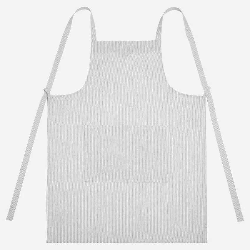 Habitat Tablier En Coton Et Lin Blanc Tissé Noir 1 Habitat Tablier En Coton Et Lin Blanc Tissé Noir