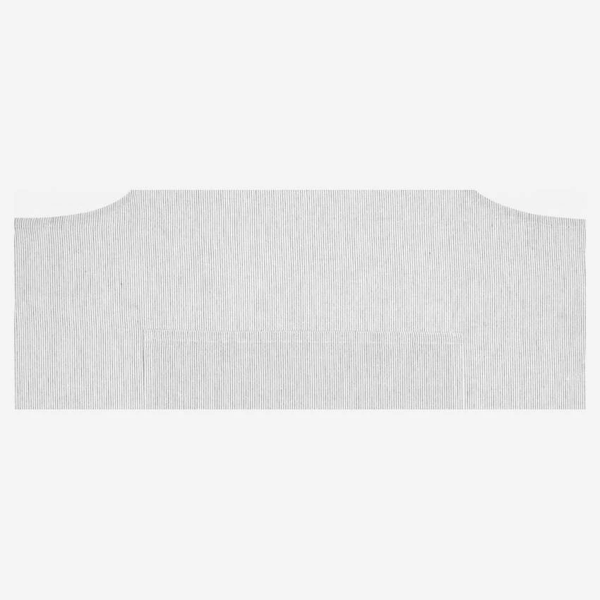 Habitat Tablier En Coton Et Lin Blanc Tissé Noir 3 Habitat Tablier En Coton Et Lin Blanc Tissé Noir – Image 3