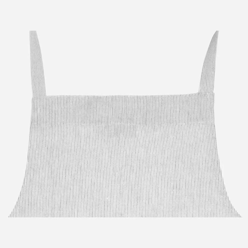 Habitat Tablier En Coton Et Lin Blanc Tissé Noir 4 Habitat Tablier En Coton Et Lin Blanc Tissé Noir – Image 4