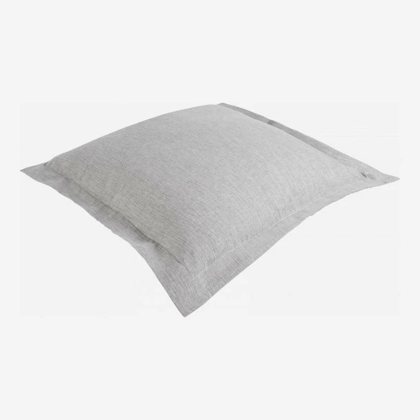 Habitat Taie D'oreiller En Coton - 80 X 80 Cm - Gris 4 Habitat Taie D'oreiller En Coton - 80 X 80 Cm - Gris – Image 4