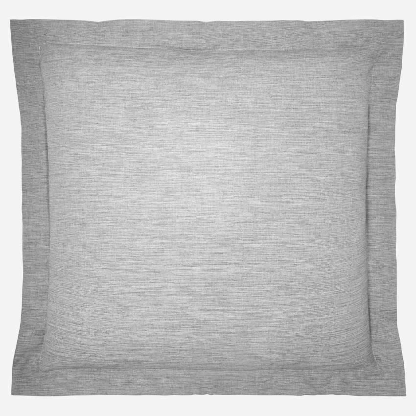 Habitat Taie D'oreiller En Coton - 80 X 80 Cm - Gris 2 Habitat Taie D'oreiller En Coton - 80 X 80 Cm - Gris – Image 2