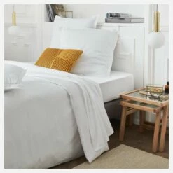 Habitat Taie D'oreiller En Satin De Coton - 50 X 80 Cm - Blanc -meubles boutique taie doreiller en coton 50 x 80 cm blanc 2558349