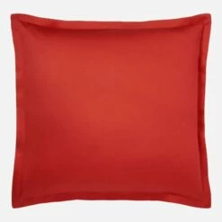 Habitat Taie D'oreiller En Satin De Coton - 80 X 80 Cm - Rouge -meubles boutique taie doreiller en coton 80 x 80 cm rouge 1085353 1