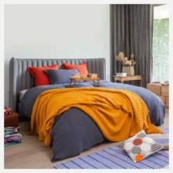 Habitat Taie D'oreiller En Lin - 50 X 80 Cm - Gris -meubles boutique taie doreiller en lin 50 x 80 cm gris 10793955