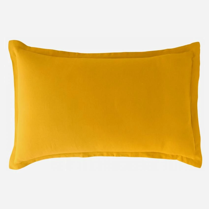 Habitat Taie D'oreiller En Lin - 50 X 80 Cm - Jaune Moutarde 1 Habitat Taie D'oreiller En Lin - 50 X 80 Cm - Jaune Moutarde