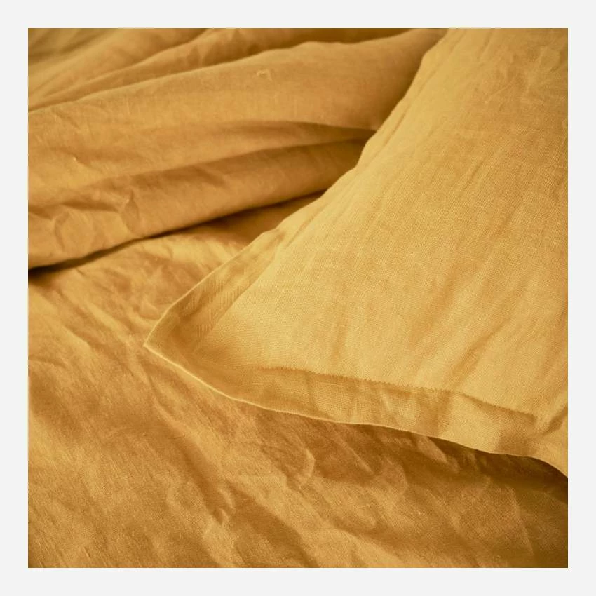 Habitat Taie D'oreiller En Lin - 50 X 80 Cm - Jaune Moutarde 6 Habitat Taie D'oreiller En Lin - 50 X 80 Cm - Jaune Moutarde – Image 6