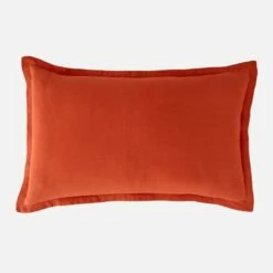 Habitat Taie D'oreiller En Lin - 50 X 80 Cm - Orange Terracotta -meubles boutique taie doreiller en lin 50 x 80 cm terracotta 2558941 1