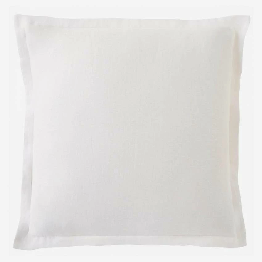 Habitat Taie D'oreiller En Lin - 65 X 65 Cm - Blanc 1 Habitat Taie D'oreiller En Lin - 65 X 65 Cm - Blanc
