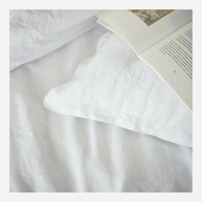 Habitat Taie D'oreiller En Lin - 65 X 65 Cm - Blanc 6 Habitat Taie D'oreiller En Lin - 65 X 65 Cm - Blanc – Image 6