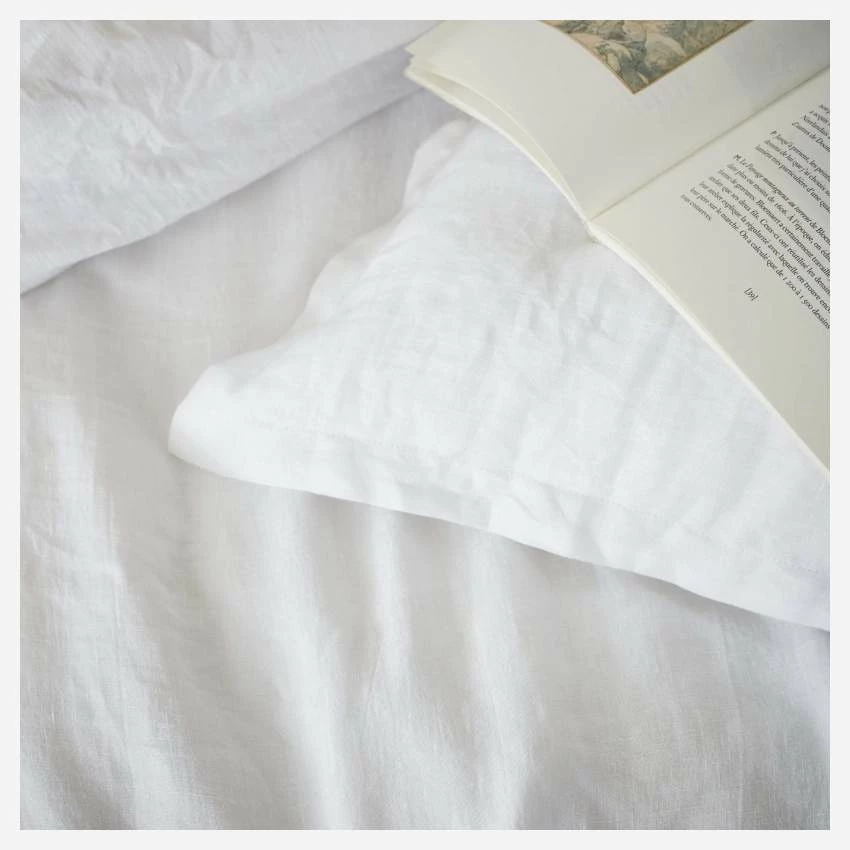 Habitat Taie D'oreiller En Lin - 65 X 65 Cm - Blanc 3 Habitat Taie D'oreiller En Lin - 65 X 65 Cm - Blanc – Image 3