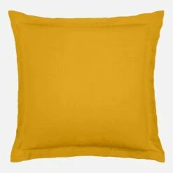 Habitat Taie D'oreiller En Lin - 65 X 65 Cm - Jaune Moutarde -meubles boutique taie doreiller en lin 65 x 65 cm jaune moutarde 1087803 1