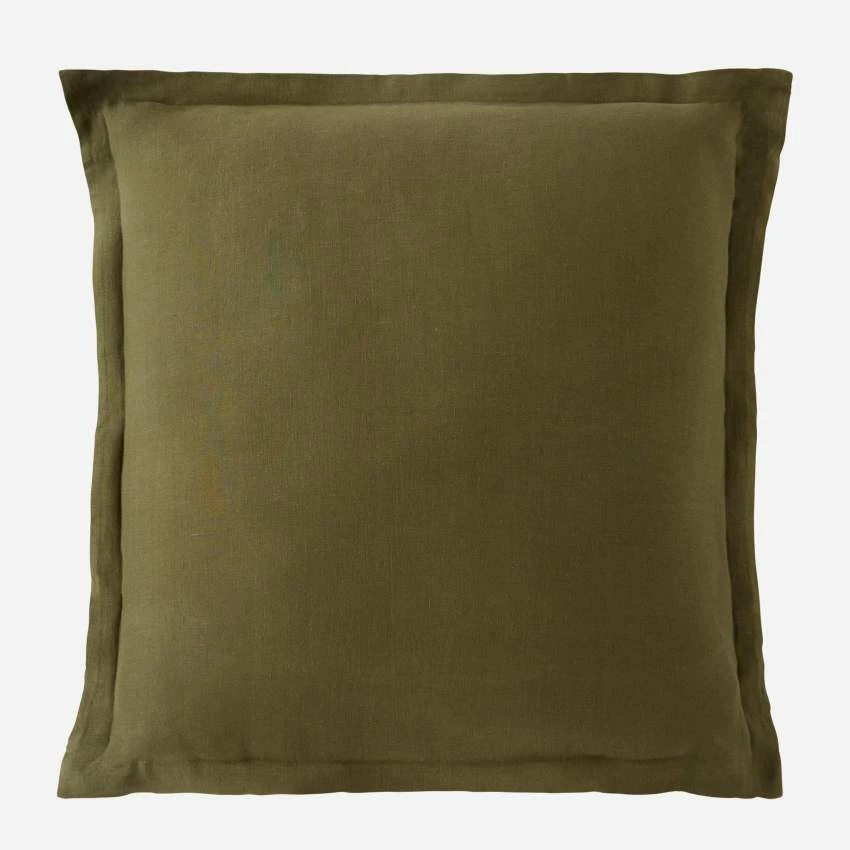 Habitat Taie D'oreiller En Lin - 65 X 65 Cm - Vert Kaki 4 Habitat Taie D'oreiller En Lin - 65 X 65 Cm - Vert Kaki – Image 4