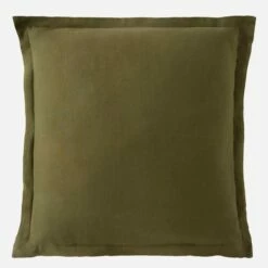 Habitat Taie D'oreiller En Lin - 65 X 65 Cm - Vert Kaki