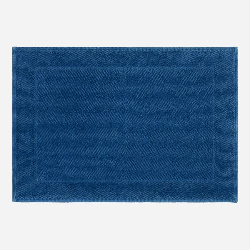 Habitat Tapis De Bain 80x60cm En Coton Bleu 4 Habitat Tapis De Bain 80x60cm En Coton Bleu – Image 4