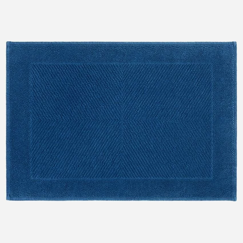Habitat Tapis De Bain 80x60cm En Coton Bleu 1 Habitat Tapis De Bain 80x60cm En Coton Bleu