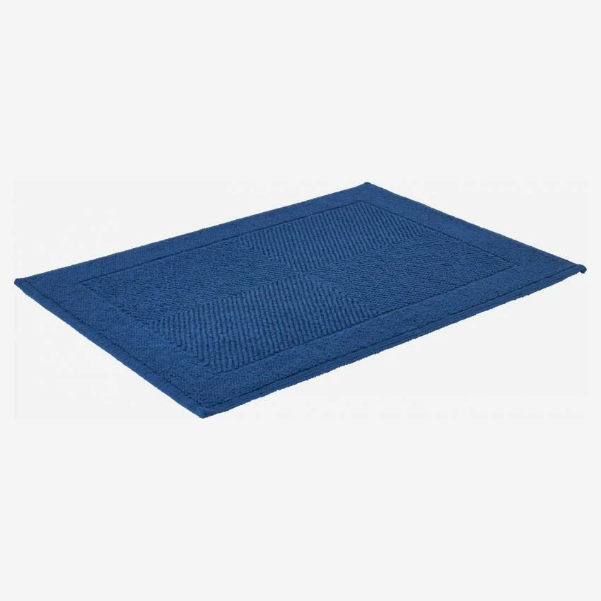 Habitat Tapis De Bain 80x60cm En Coton Bleu 2 Habitat Tapis De Bain 80x60cm En Coton Bleu – Image 2
