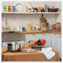 Habitat Nappe En Lin - 150 X 250 Cm - Marron Caramel -meubles boutique tischdecke aus leinen 150 x 250 cm karamellfarben 13501107