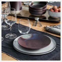 Habitat Travers De Table En Lin - 40 X 150 Cm - Gris Anthracite -meubles boutique travers de table en lin 40 x 150 cm gris anthracite 12161901